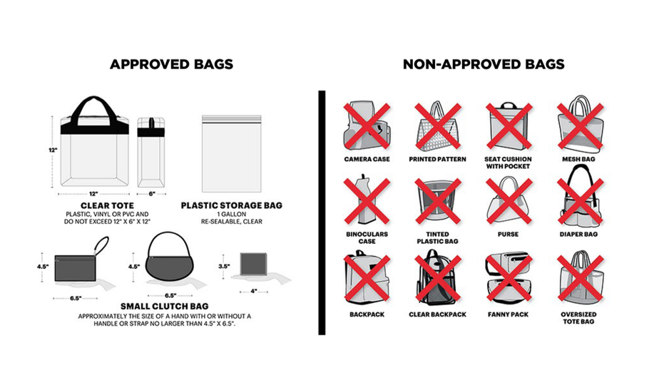 plastic stadium bags